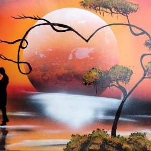 Tablou spray paint, Love Cascade 29.7×42 cm