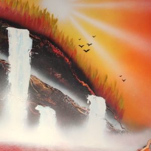 Tablou spray paint, Waterfall 29.7×42 cm