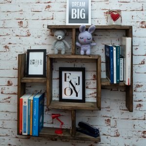 Raft de perete din lemn Frankfurt palisandru