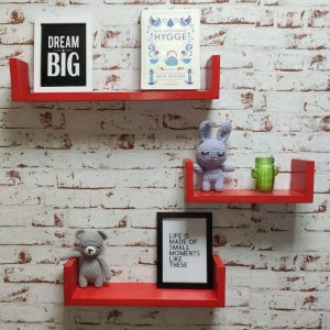 Set 3 rafturi de perete camera copil Mumbai rosu