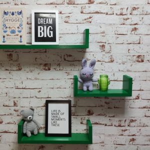 Set 3 rafturi de perete camera copil Mumbai verde