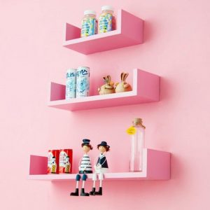 Set 3 rafturi de perete camera copil Mumbai roz