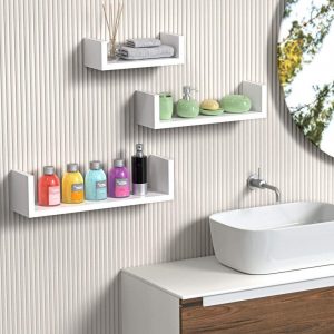 Set 3 rafturi de perete camera copil, Mumbai, alb