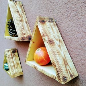 Set trei rafturi de perete, Capetown, natur, 34.5x30x9.5 cm