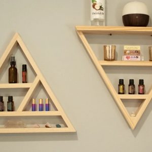 Set 2 rafturi triunghiulare, TriWood, 50x43.3x9.4 cm, natur