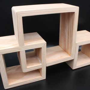 Raft de perete din lemn, Houston, 40x30x9.4 cm, natur