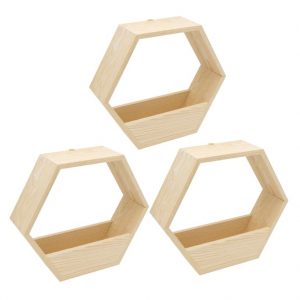 Set 3 rafturi/jardiniere, Seattle, 37.5x32.5x9.4 cm, natur