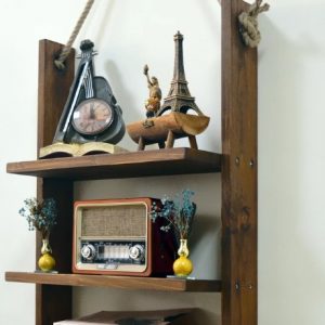 Raft de perete cu sfoara, Denver, 40x50x20 cm, palisandru