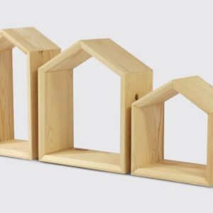 Set trei rafturi din lemn, Got Wood Nest, 20x25x9.4 / 18x22x9.4 / 15x27x9.4 cm, natur