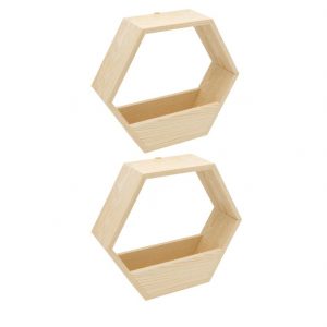 Set 2 rafturi/jardiniere, Portland, 37.5x32.5x9.4 cm, natur