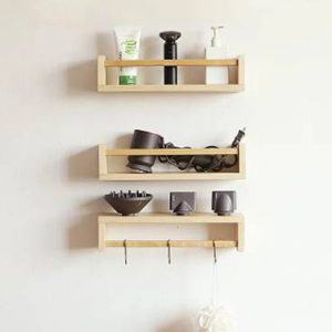 Set 3 rafturi din lemn, Tucson 2, 40x10x9.4 cm, natur