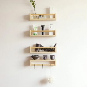 Set 4 rafturi din lemn, Tucson 3, 40x10x9.4 cm, natur