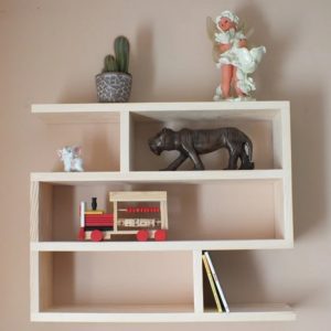 Raft de perete din lemn, Hardec, 50x43.2x11.4 cm, natur