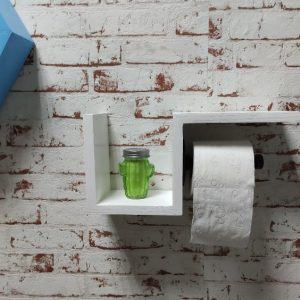 Suport pentru hartie igienica, Reading, 17.5x36x11.4 cm, alb/negru