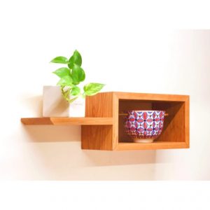 Raft de baie din lemn, Kalisz, 35x10x11.4 cm, natur