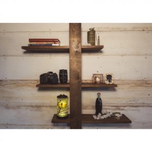 Raft de perete din lemn, Hollabrunn, 50x60x15 cm, nuc