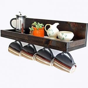 Raft de perete pentru bucatarie, Wood Home, 45x11.4x11.2 cm, palisandru