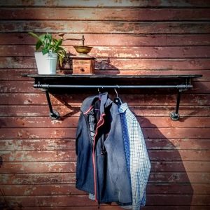 Cuier stil industrial, Hanley , 60x50x20 cm, negru