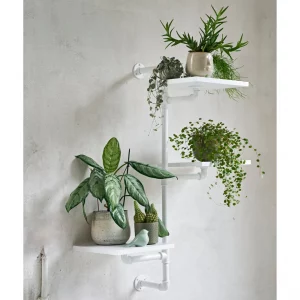 Raft de perete in stil industrial, Scofton, 70x100x20 cm, alb