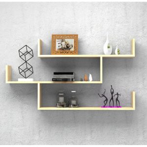 Raft de perete din lemn, Peterborough, 70x40x11.4 cm, natur