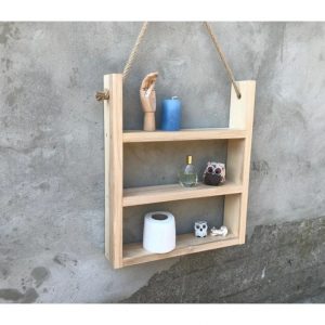 Raft de baie cu sfoara, Zagreb, 35x40x9.4 cm, natur