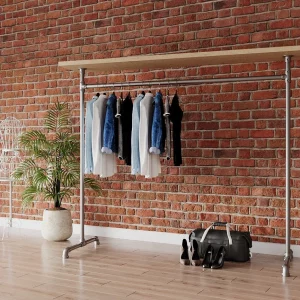 Cuier in stil industrial, Firenze, 200x200x30cm, argintiu/nuc