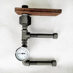 Suport hartie igienica in stil industrial, Camblesforth, 20x30x11.4 cm, nuc/negru