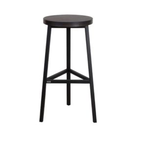 Scaun in stil industrial, Dublin, 35x75x35 cm, negru/maro
