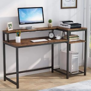 Bioru in stil industrial, Colbin Wood, 140x76x50 cm, negru/maro