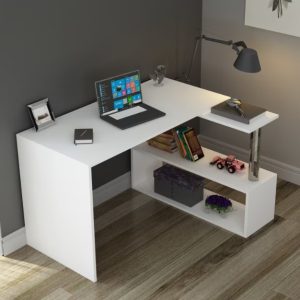 Birou din PAL, Oscar, alb, 130 x 55 x 72 cm