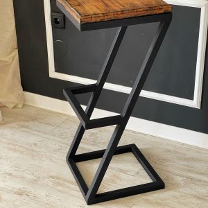 Scaun in stril industrial, Svalbard, 37x37x65 cm, negru/maro rustic