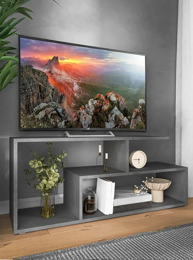 Comoda TV multifunctionala, Oscar, Gri, 100 X 39 X 30 cm, PAL 18 mm