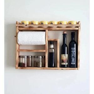Raft de bucatarie pentru condimente, Anvers, 50x30x9.4 cm, natur